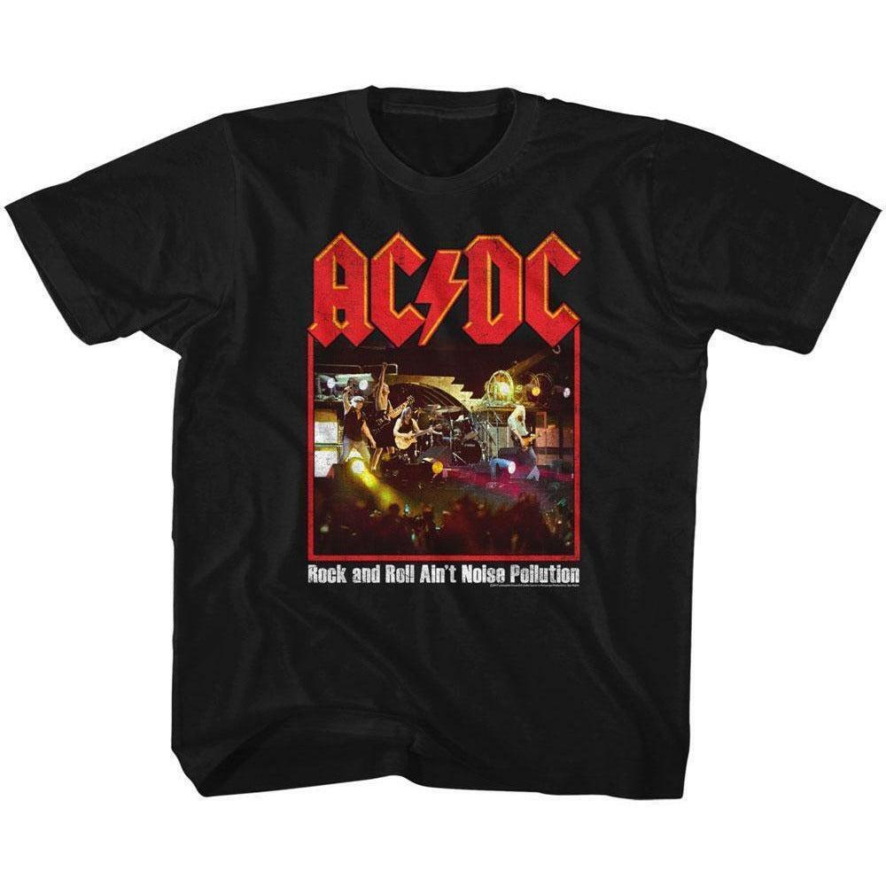 Acdc Toddler Tshirt Rock And Roll Aint Pollution Poster Black Tee